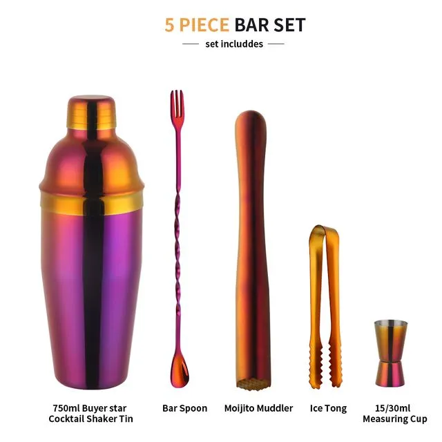 750ml Hlau Cocktail Shaker Teeb