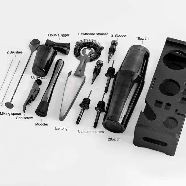 Dub Cocktail Shaker Teeb nrog Stand