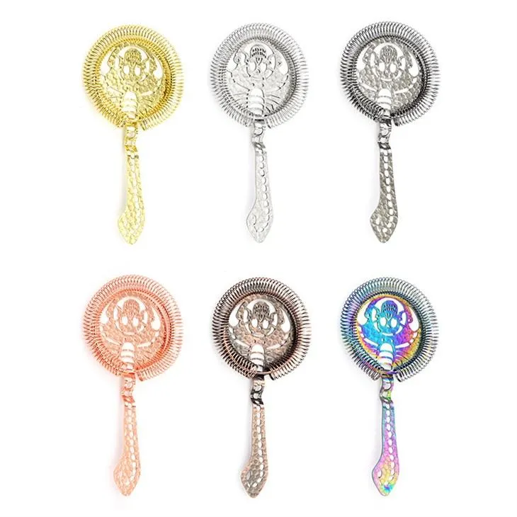 Stainless Hlau Bar Strainer Professional Cocktail Bar Cov cuab yeej