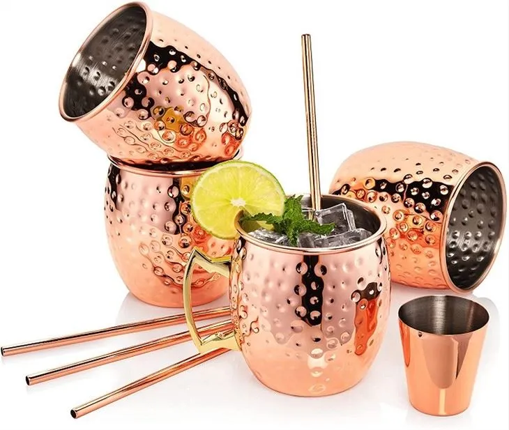 Stainless Hlau Tooj Mugs Nrog Strawps