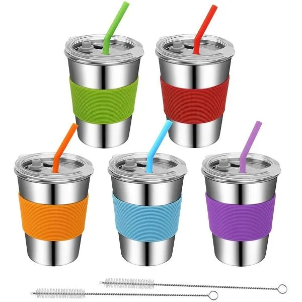 Stainless hlau Smoothie khob nrog Straw
