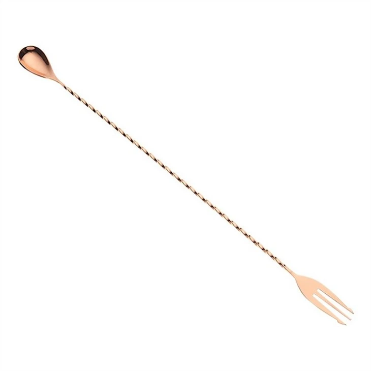 copper Stainless Steel Twisted Mixing Stirring Fork Spoon